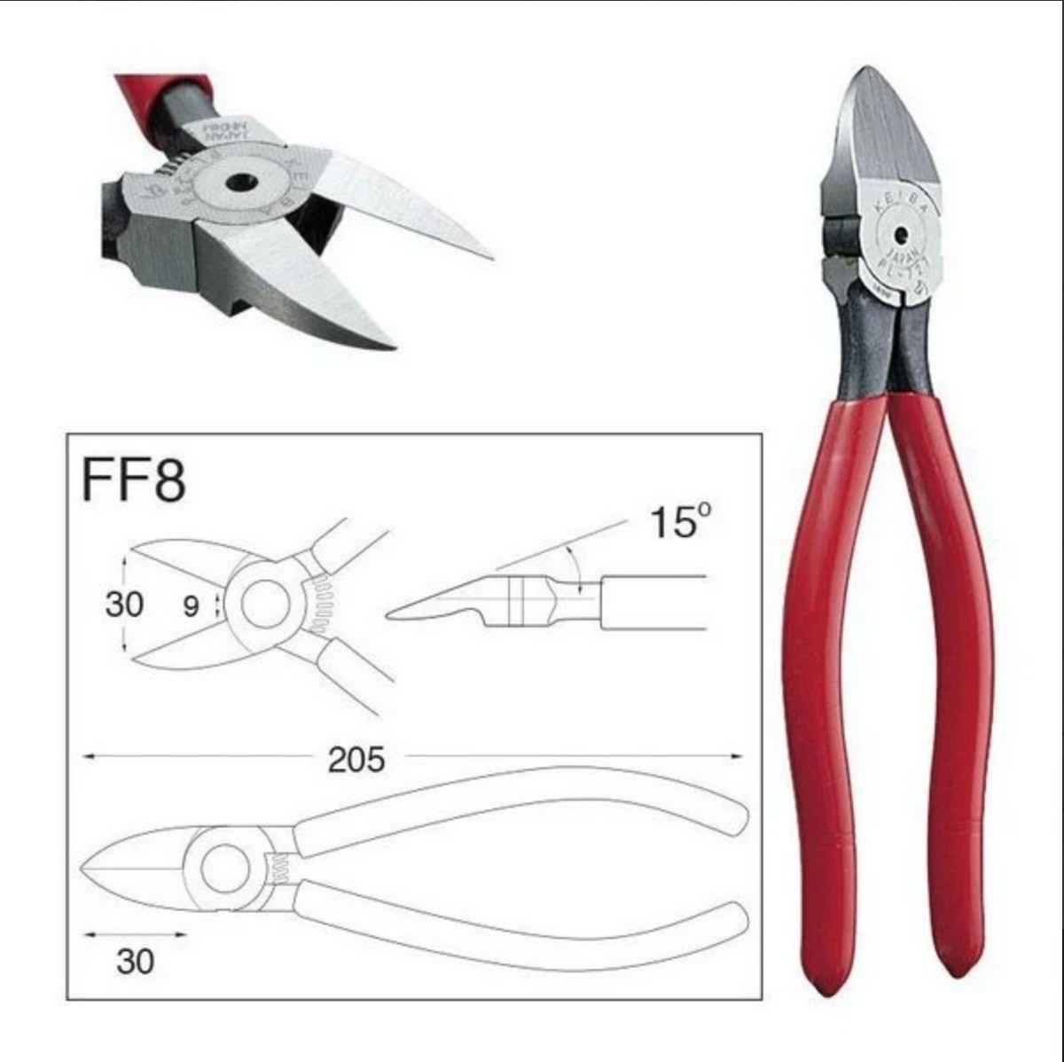 XXL Keiba Flat Faced Cutter 205mm - FF8