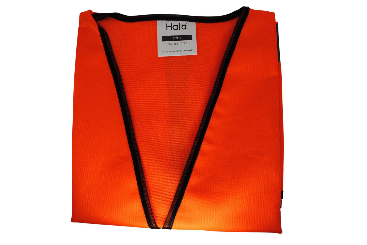 Hi-Vis Vest, Orange, Large, Hook & Loop Closure, Polyester