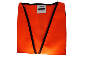 Hi-Vis Vest, Orange, Large, Hook & Loop Closure, Polyester