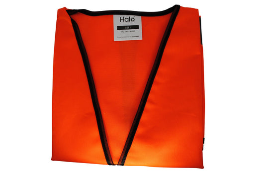 Hi-Vis Vest, Orange, Large, Hook & Loop Closure, Polyester