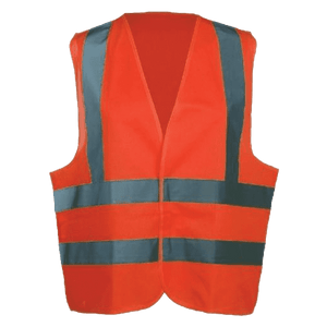 Hi-Vis Vest, Orange, Large, Hook & Loop Closure, Polyester