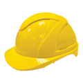 Safety Helmet With 6 Point Harness, Yellow, ABS, Vented