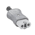 Electrical-plugs - Straight 2 Pin Plug - Aluminium