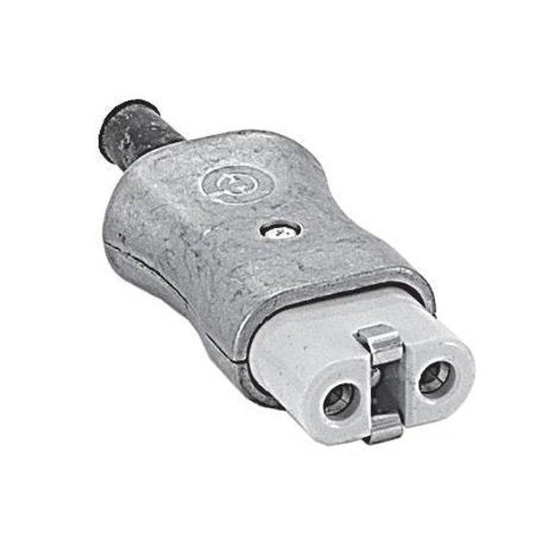 Electrical-plugs - Straight 2 Pin Plug - Aluminium