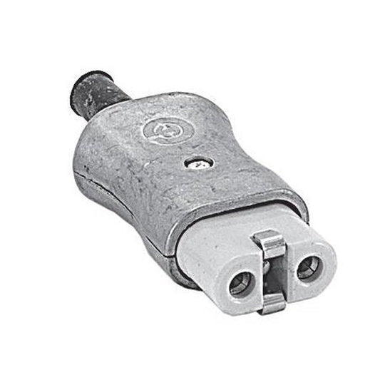 Electrical-plugs - Straight 2 Pin Plug - Aluminium