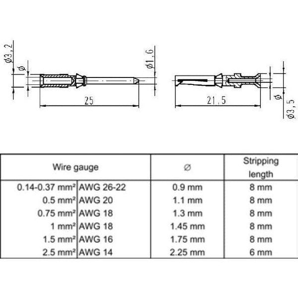 Harting Crimp Connector - Han D Crimp Contacts