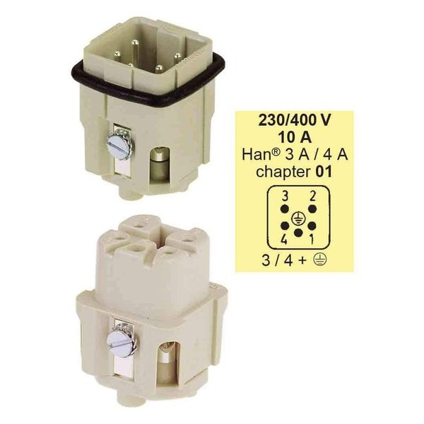 Harting Plugs - Han Q5 And 4A Insert For 3A Hood