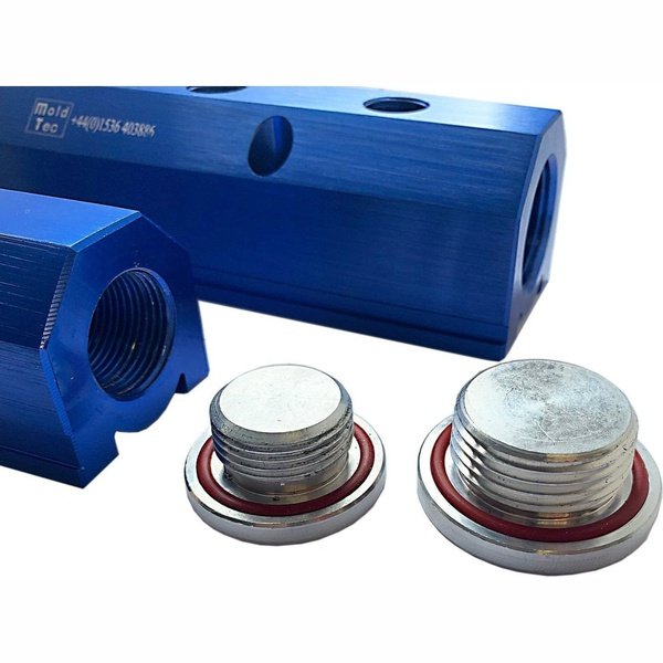 Water Manifold - Aluminium Blue