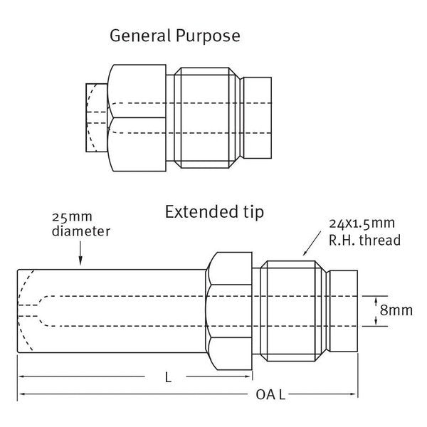 OEM Nozzle Tips - Arburg Type Nozzle Tips- General Purpose